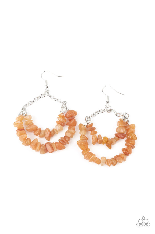 Paparazzi Rainbow Rock Gardens - Orange Earrings - Pusher P