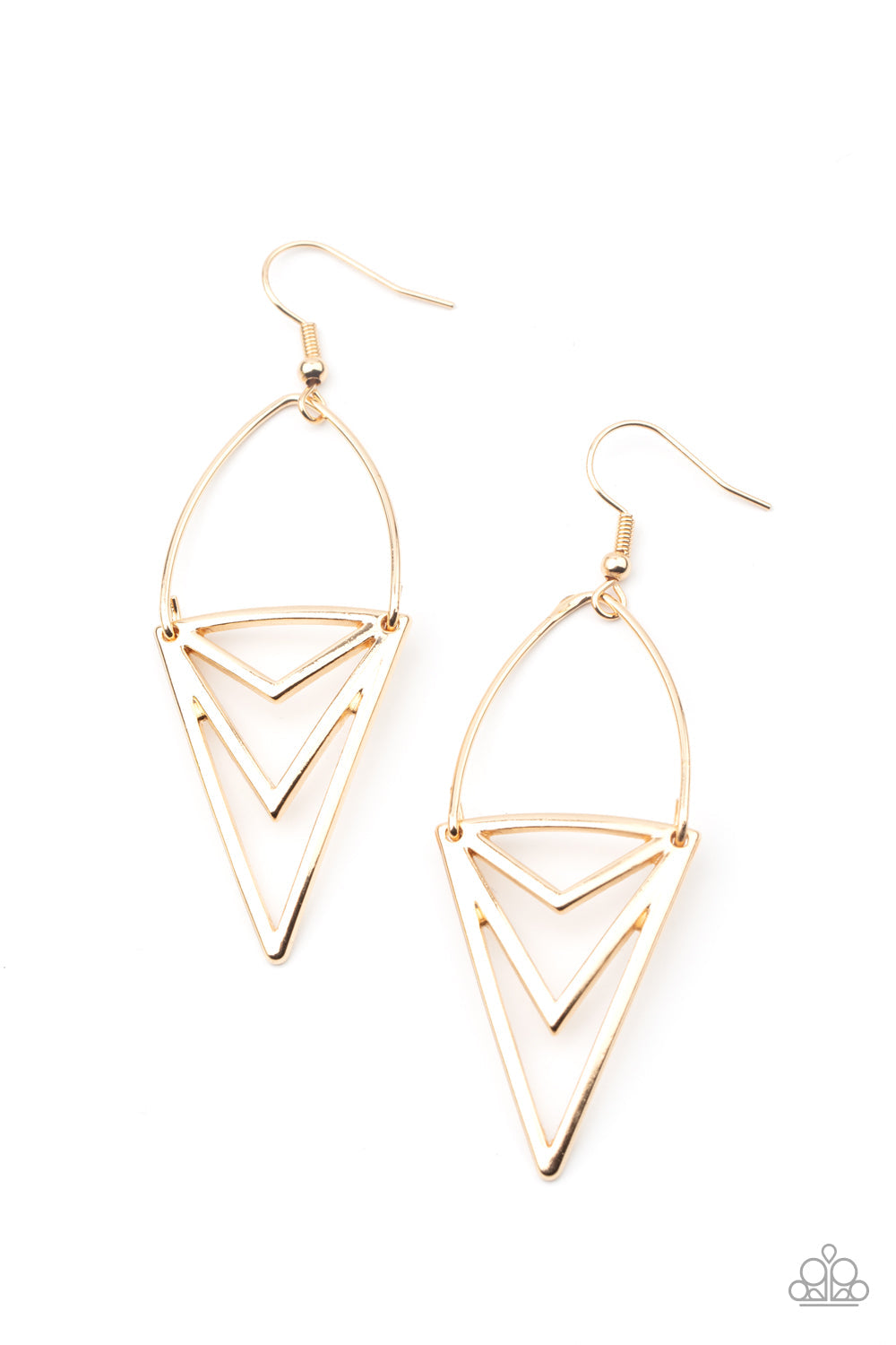 Paparazzi Proceed With Caution - Gold Earrings - Pusher P