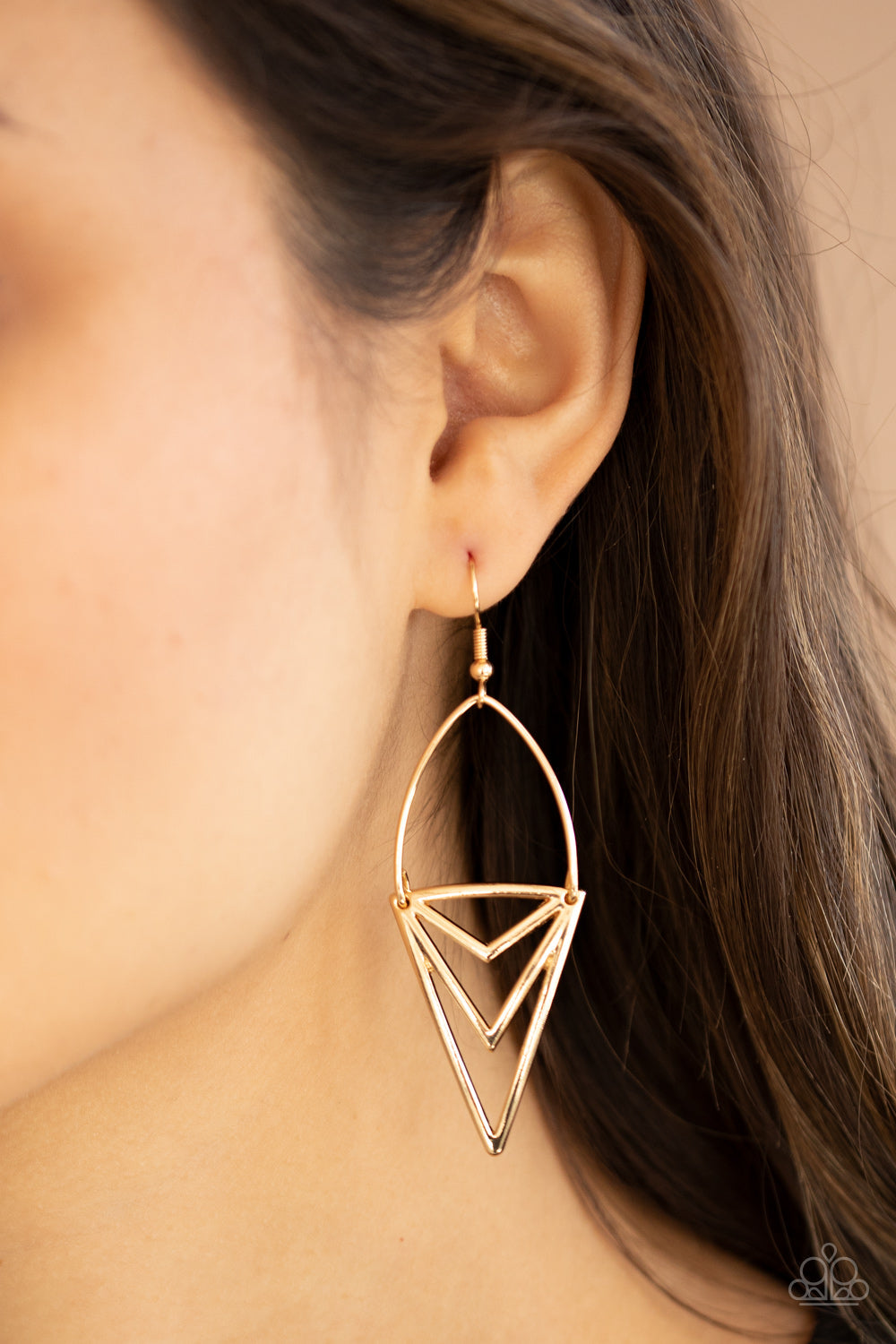 Paparazzi Proceed With Caution - Gold Earrings - Pusher P