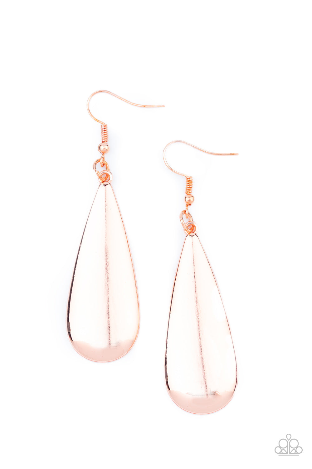 Paparazzi The Drop Off - Copper Teardrop Earrings - Pusher P