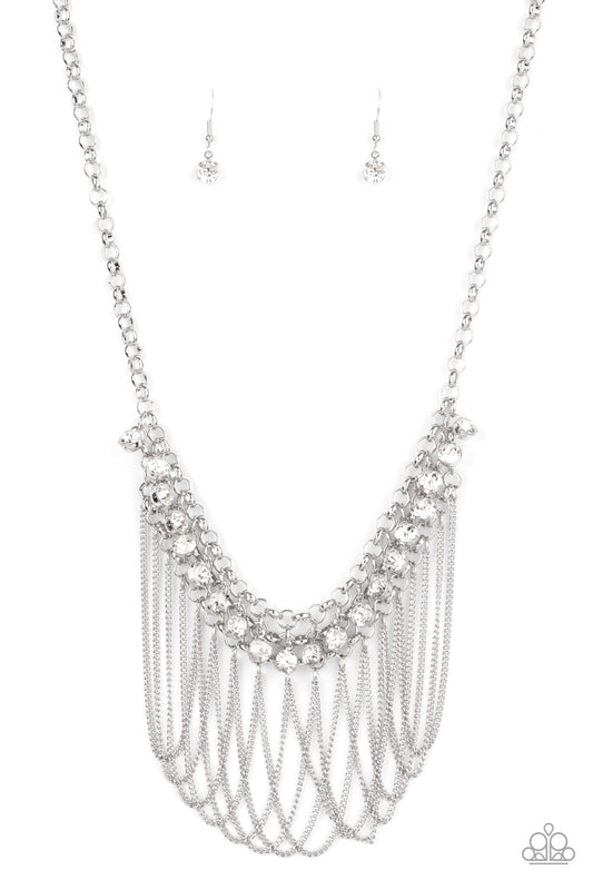 Paparazzi Flaunt Your Fringe - White Necklace - Pusher P
