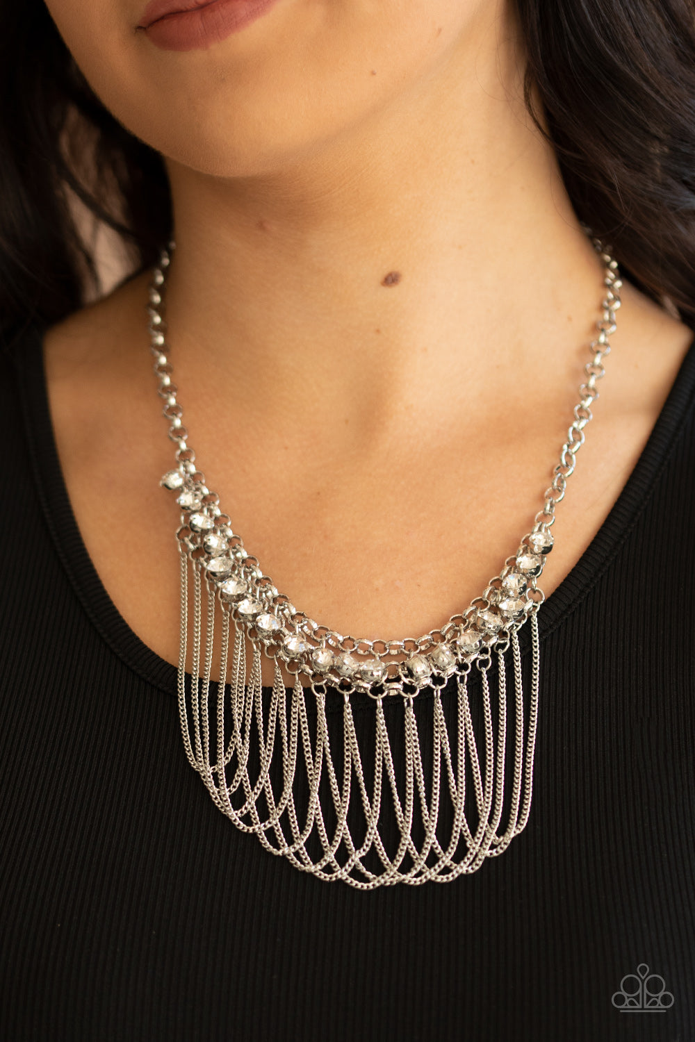Paparazzi Flaunt Your Fringe - White Necklace - Pusher P