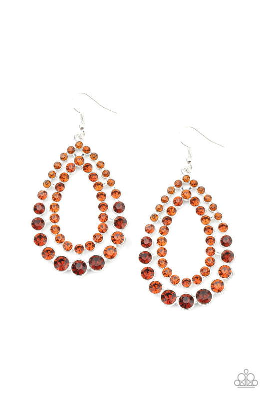 Paparazzi Glacial Glaze - Brown Earrings - Pusher P