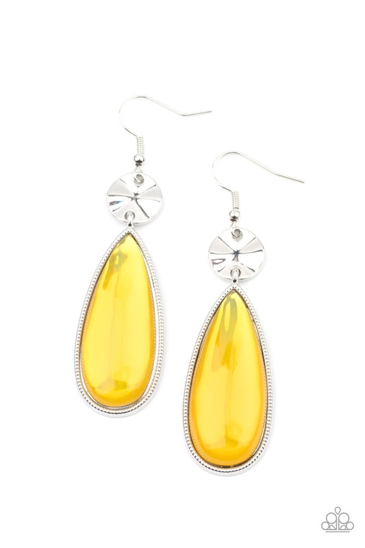 Paparazzi Jaw-Dropping Drama - Yellow Earrings - Pusher P