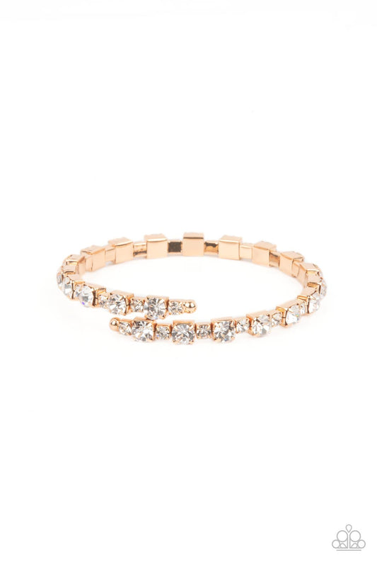 Paparazzi Photo Op - Gold Bracelet- May 2021 Life Of The Party - Pusher P Paparazzi Jewelry images