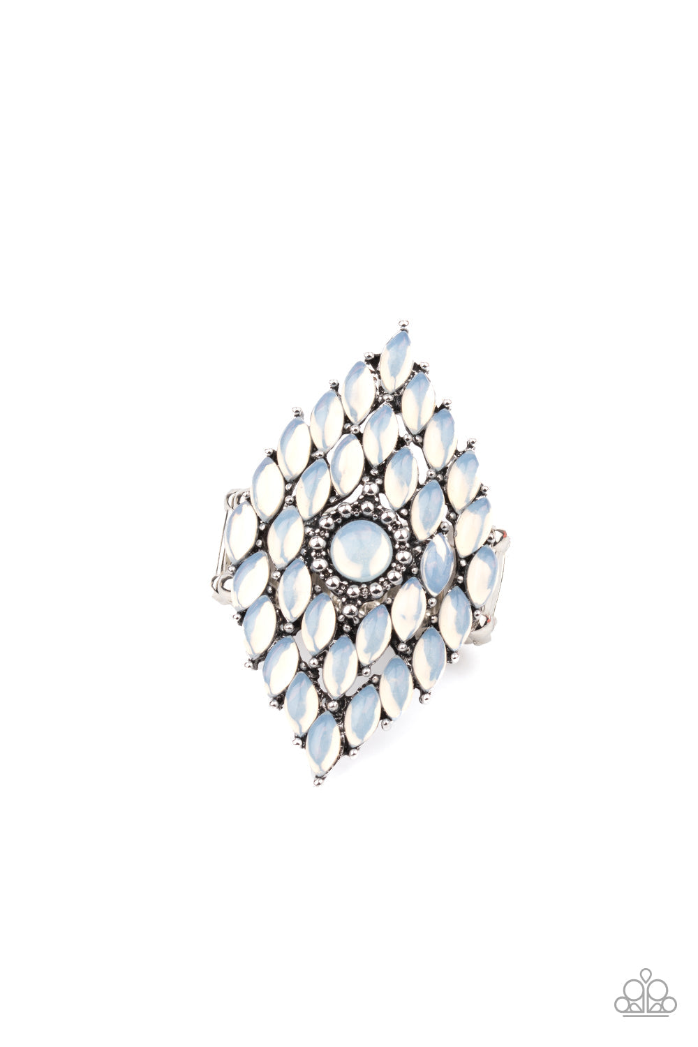 Paparazzi Incandescently Irresistible - White Ring - June 2021 Life Of The Party Exclusive - Pusher P
