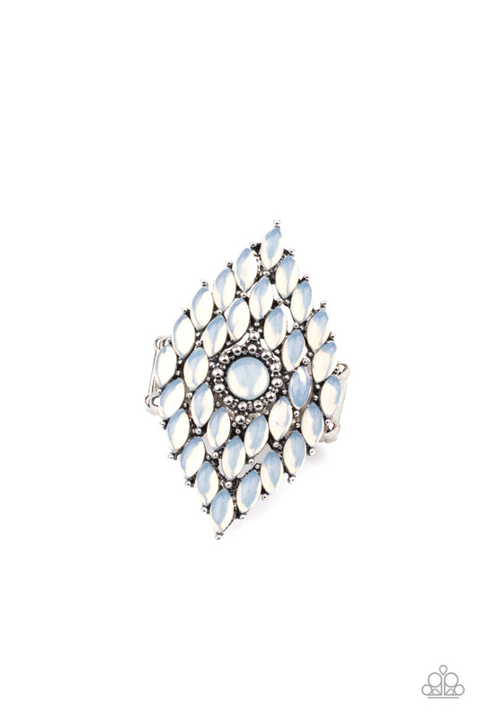 Paparazzi Incandescently Irresistible - White Ring - June 2021 Life Of The Party Exclusive - Pusher P