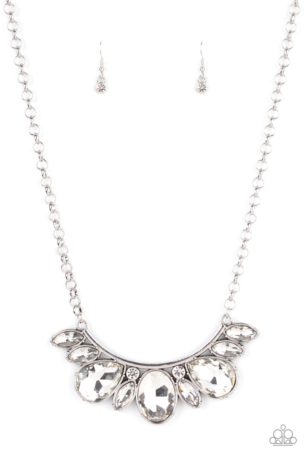 Paparazzi Never SLAY Never - White Necklace - May 2021 Life Of The Party Exclusive - Pusher P
