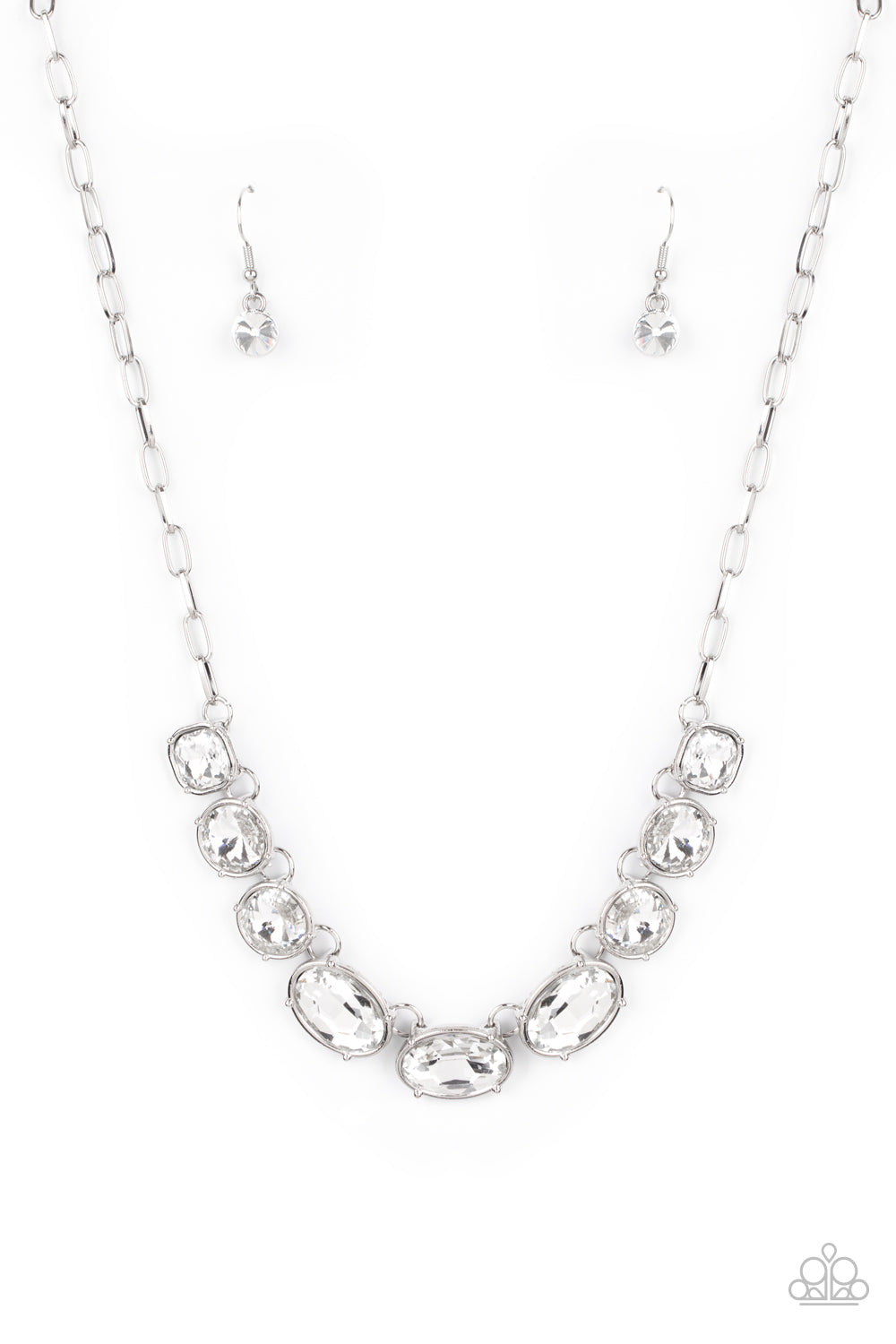 Paparazzi Gorgeously Glacial - White Necklace - June 2021 Life Of The Party Exclusive - Pusher P