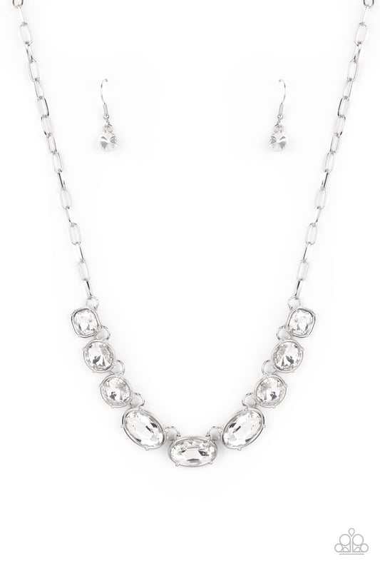 Paparazzi Gorgeously Glacial - White Necklace - June 2021 Life Of The Party Exclusive - Pusher P