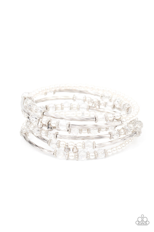 Paparazzi Head-Turning Twinkle - White Bracelet - Pusher P