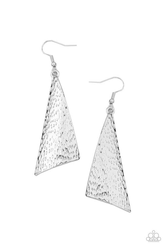 Paparazzi Ready The Troops - Silver Earrings - Pusher P