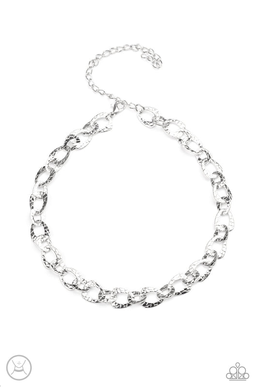 Paparazzi Urban Safari - Silver Necklace Choker - Pusher P