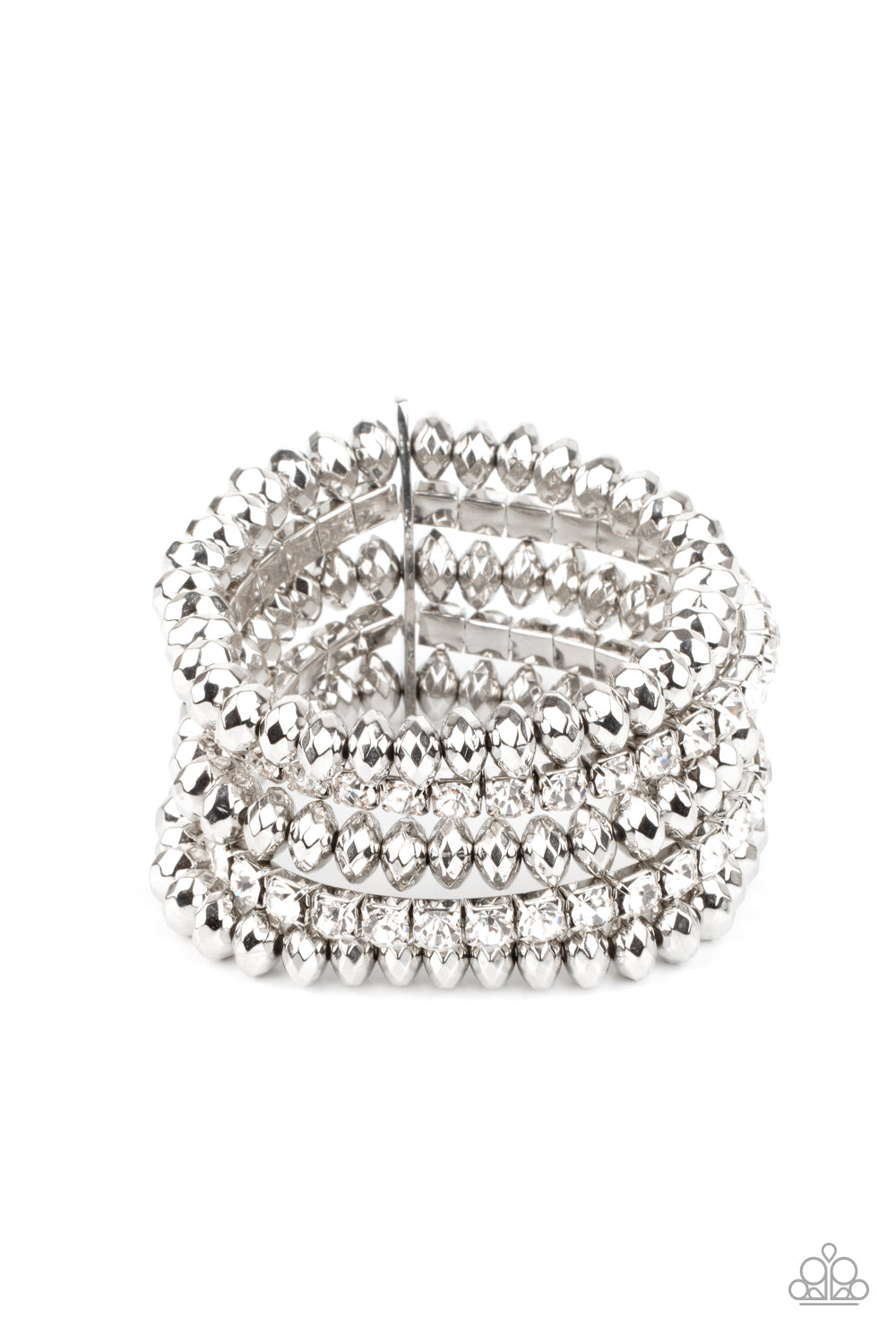 Paparazzi March 2021 Life of the Party - Best of LUXE - White Bracelet - Pusher P