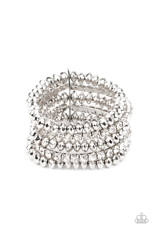 Paparazzi March 2021 Life of the Party - Best of LUXE - White Bracelet - Pusher P