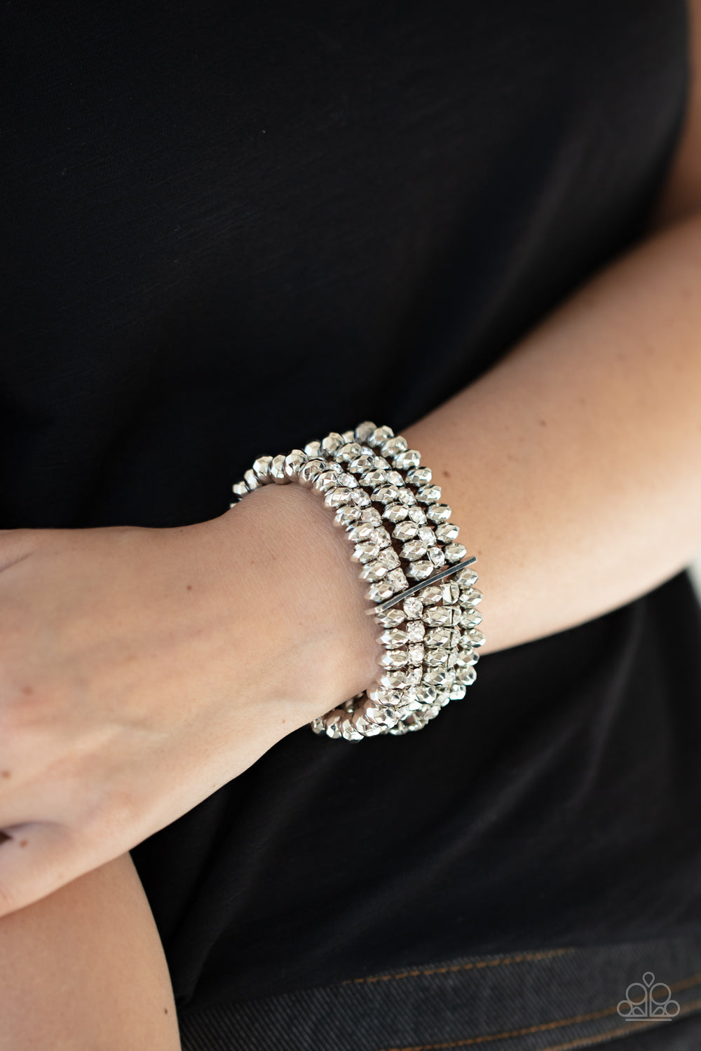 Paparazzi March 2021 Life of the Party - Best of LUXE - White Bracelet - Pusher P