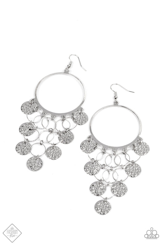 Paparazzi All CHIME High - Silver Earrings - Pusher P