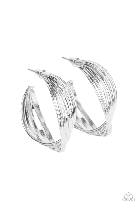 Paparazzi Curves In All The Right Places - Silver Earrings