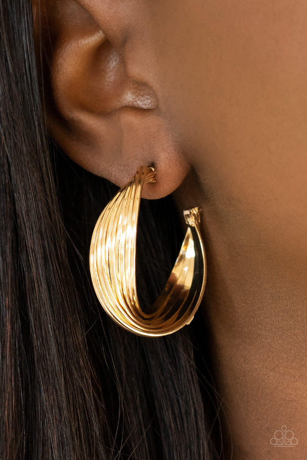 Paparazzi Curves In All The Right Places - Gold Earrings - Pusher P