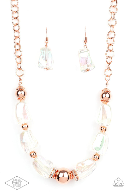 Paparazzi Iridescently Ice Queen - Copper Necklace - Pusher P