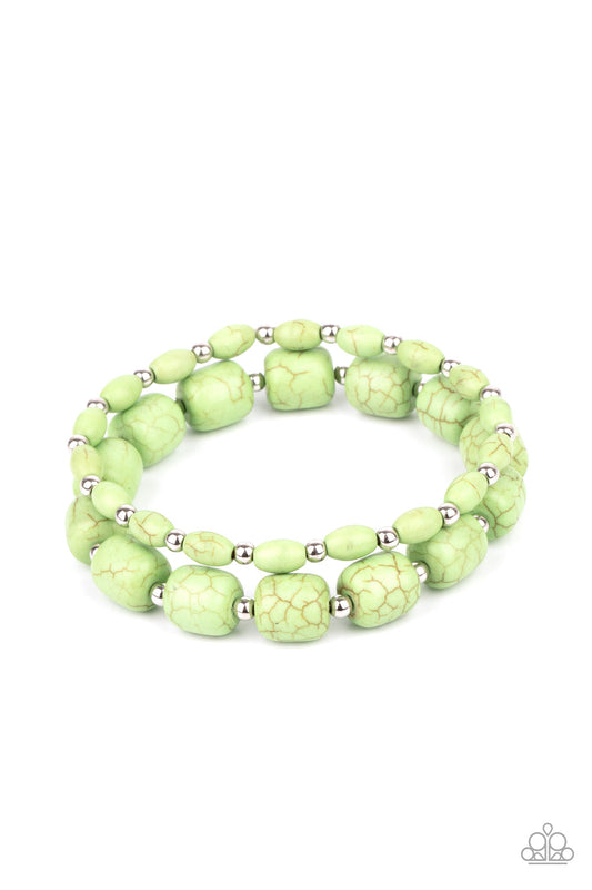 Paparazzi Colorfully Country - Green Bracelet - Pusher P