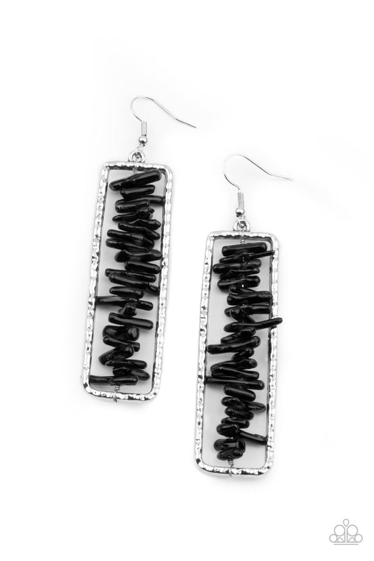 Paparazzi Dont QUARRY, Be Happy - Black Earrings - Pusher P