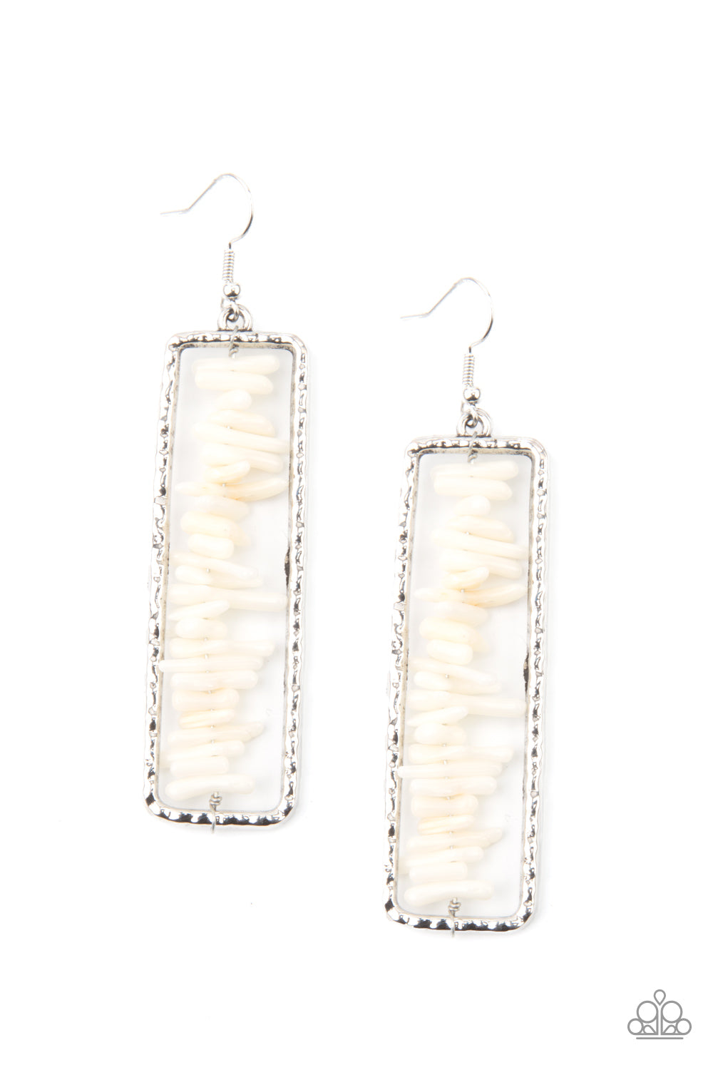 Paparazzi Dont QUARRY, Be Happy - White Earrings - Pusher P