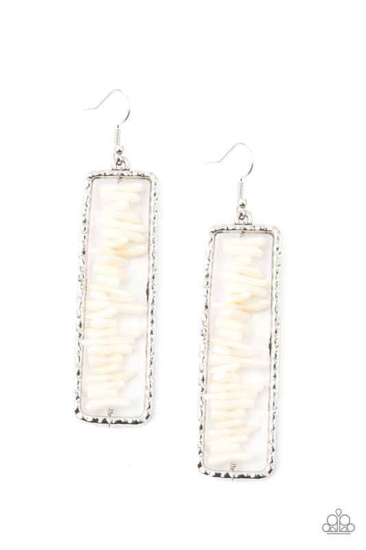 Paparazzi Dont QUARRY, Be Happy - White Earrings - Pusher P
