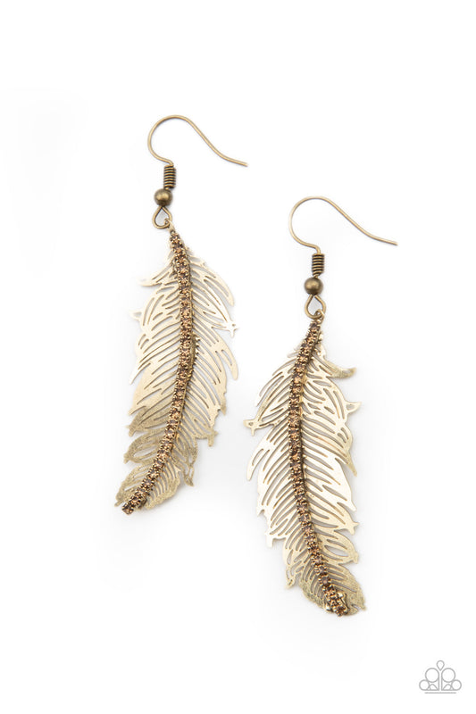 Paparazzi Fearless Flock - Brass Earrings - Pusher P
