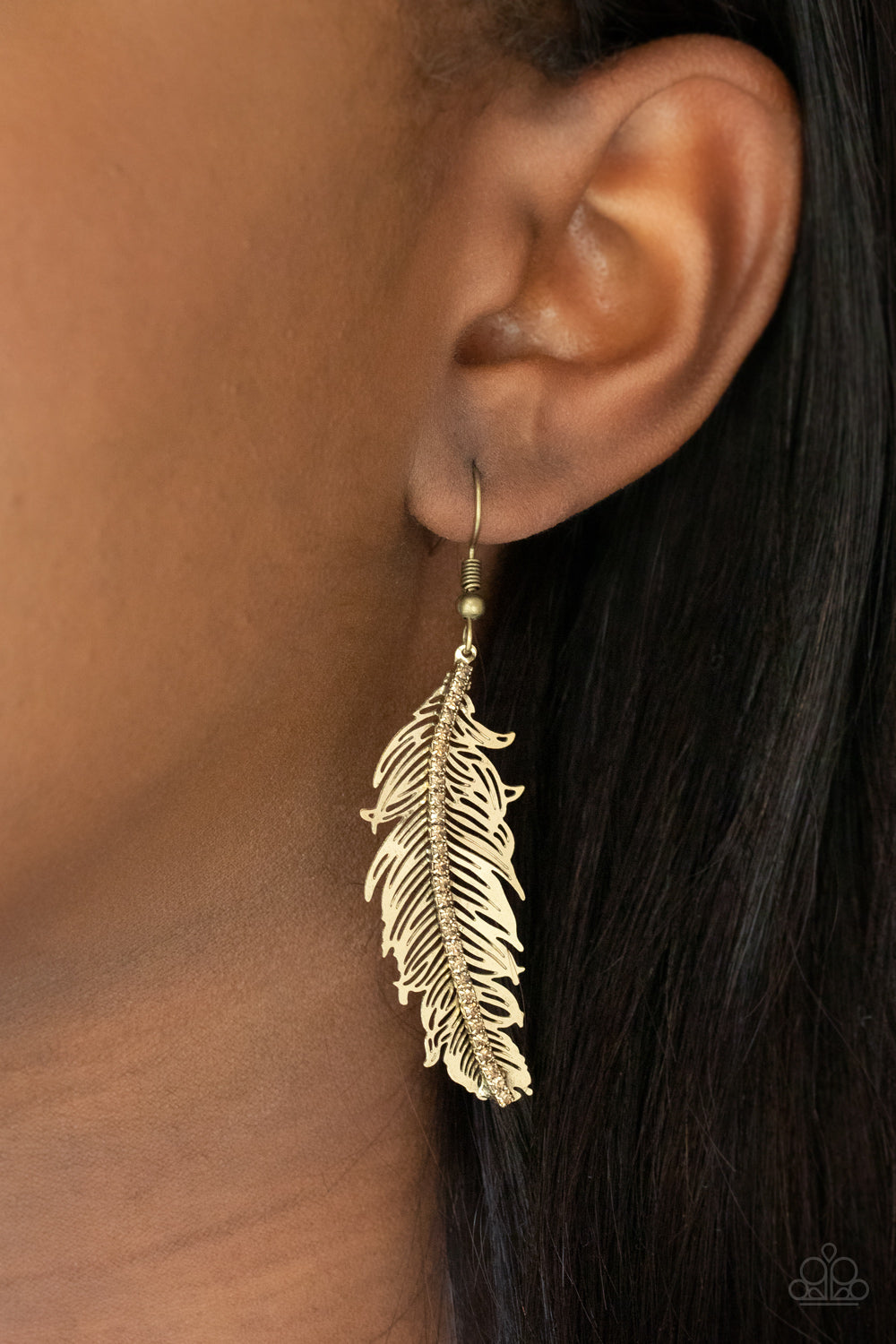 Paparazzi Fearless Flock - Brass Earrings - Pusher P