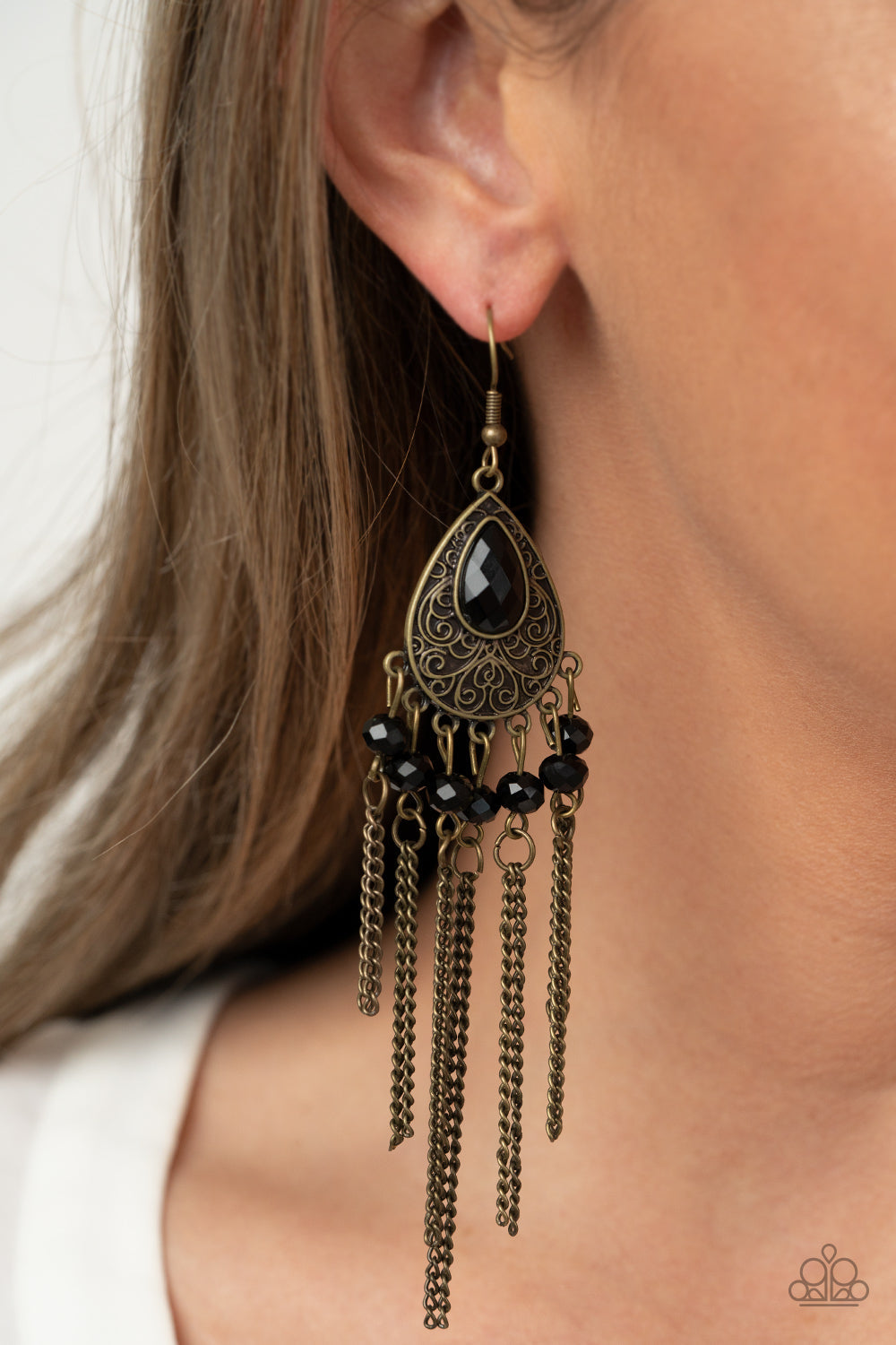 Paparazzi Floating on HEIR - Brass Earrings - Pusher P