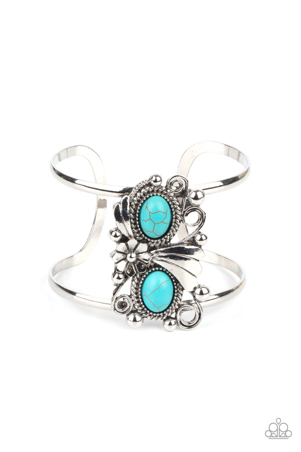 Paparazzi Mojave Flower Girl - Blue Bracelet - Pusher P