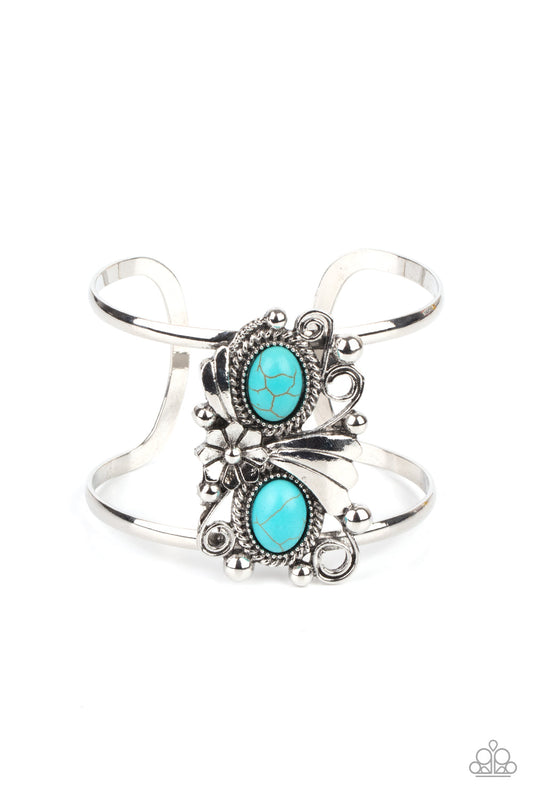 Paparazzi Mojave Flower Girl - Blue Bracelet - Pusher P