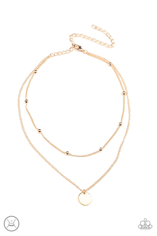 Paparazzi Modestly Minimalist - Gold Choker Necklace - Pusher P