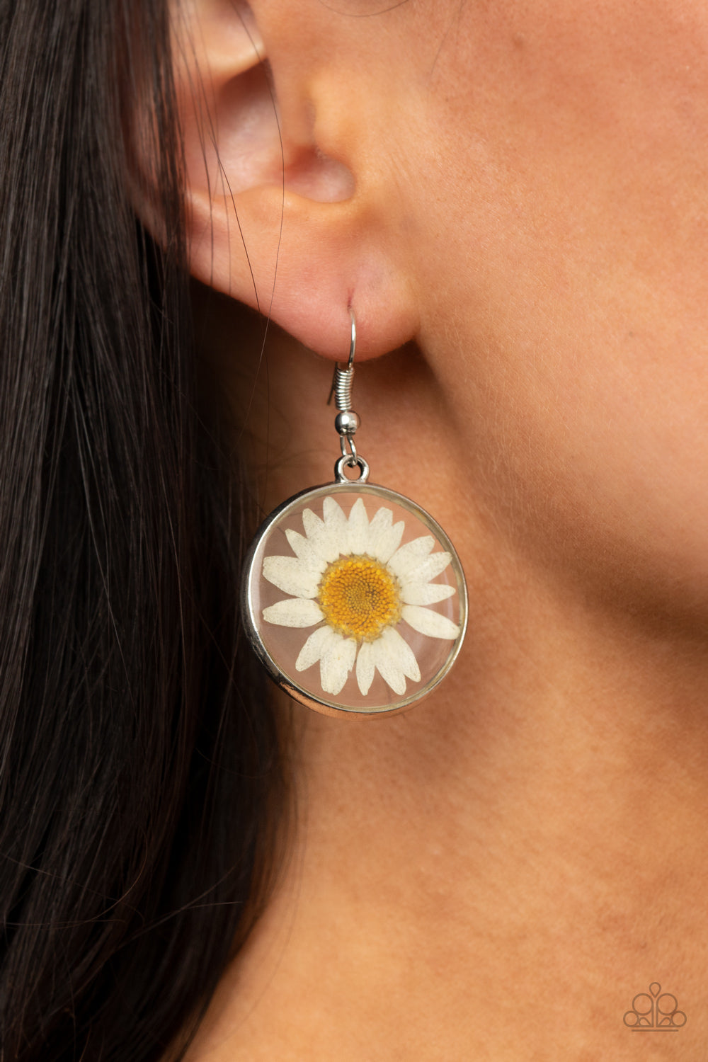 Paparazzi Forever Florals - White Earrings - Pusher P