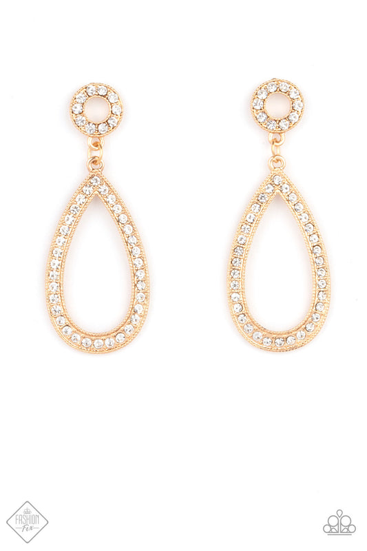 Paparazzi Regal Revival - Gold Fashion Fix Earrings - Pusher P