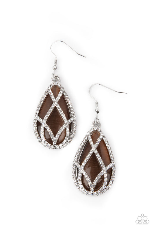 Paparazzi Crawling With Couture - Brown Earrings - Pusher P