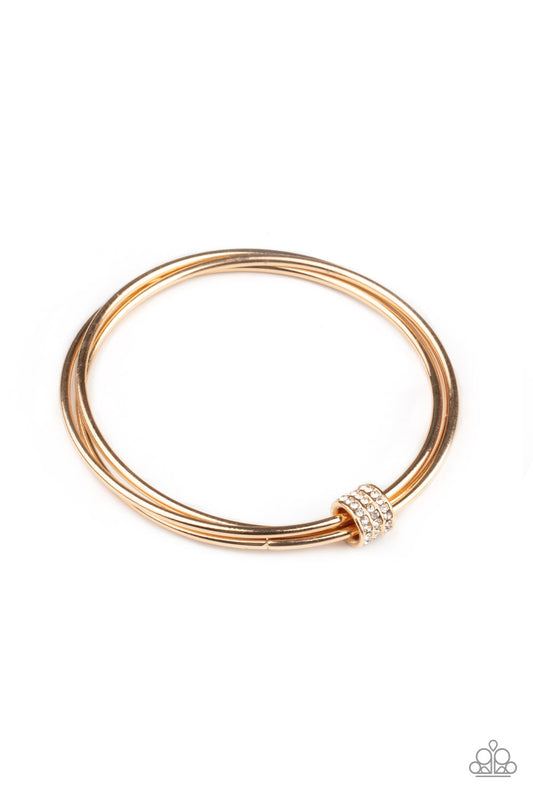 Paparazzi Roll Out The Rhinestones - Gold Bracelet - Pusher P