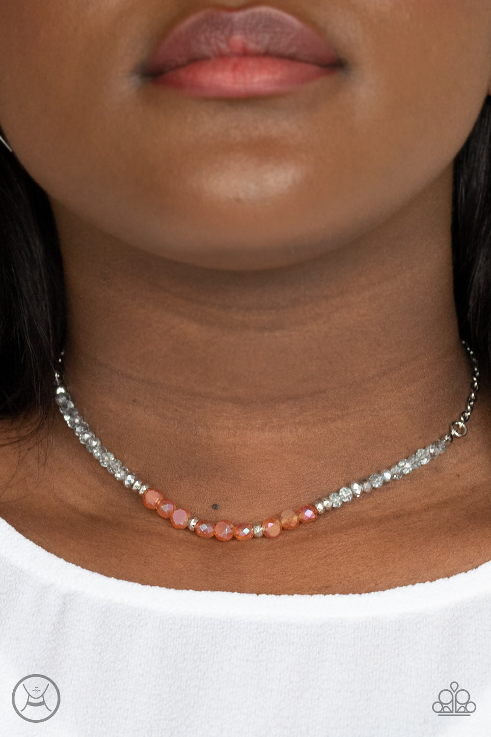 Paparazzi Space Odyssey - Orange Choker Necklace - Pusher P
