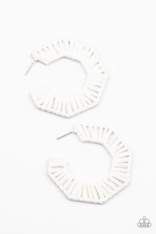 Paparazzi Fabulously Fiesta - White Earrings