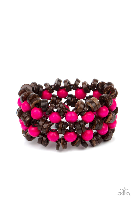 Paparazzi Tahiti Tourist - Pink Bracelet - Pusher P