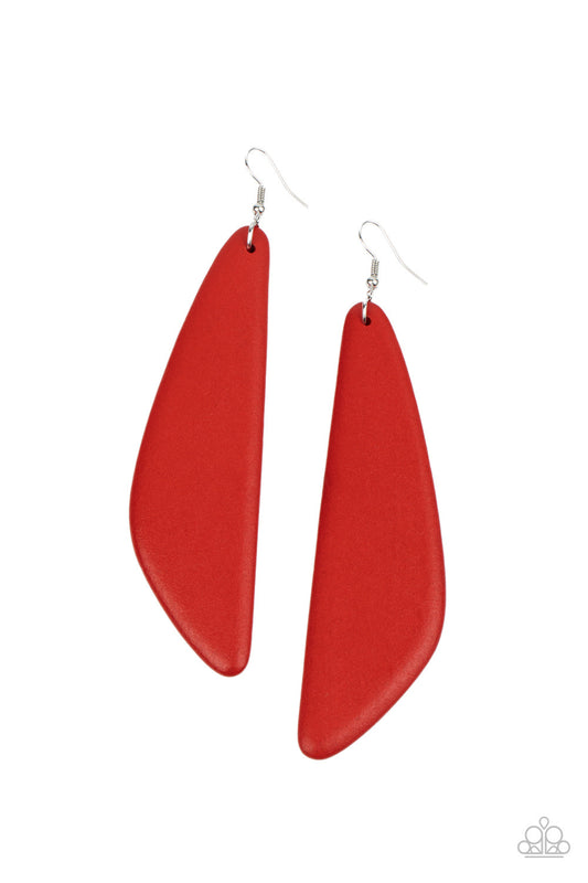 Paparazzi Scuba Dream - Red Earrings - Pusher P