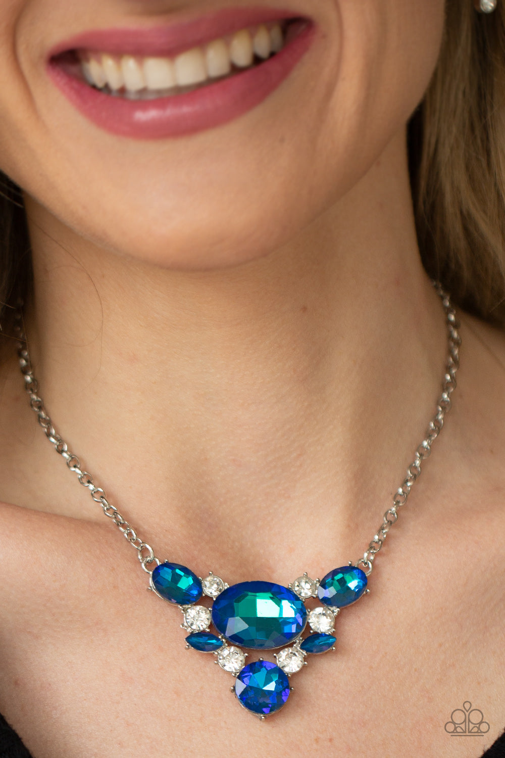 Paparazzi Cosmic Coronation - Blue Necklace - Pusher P
