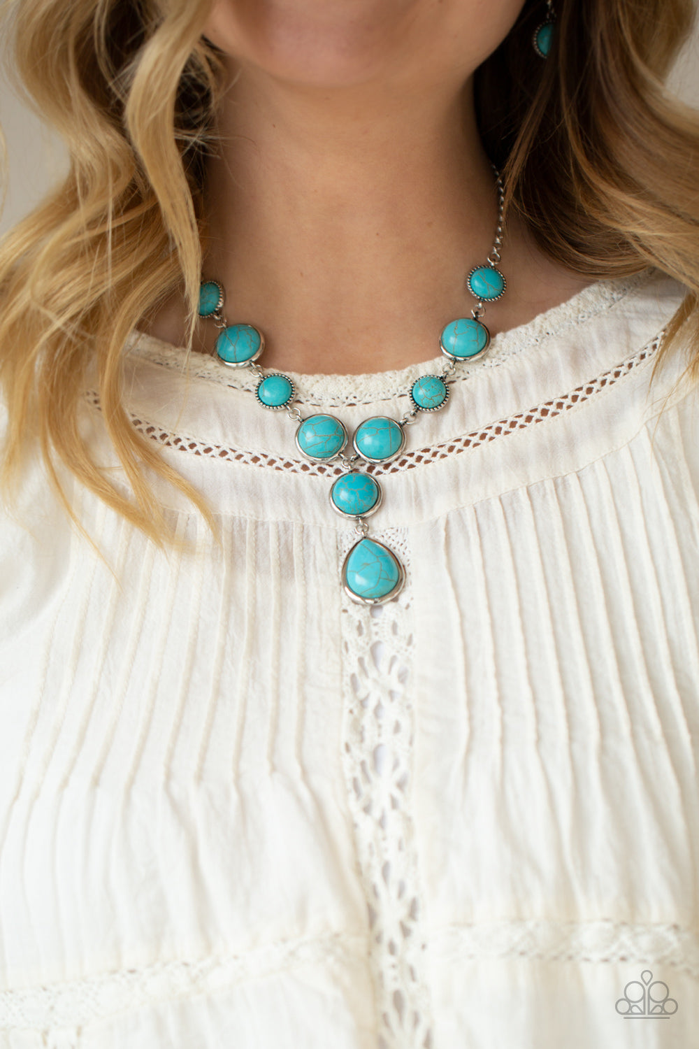 Paparazzi Terrestrial Trailblazer - Blue Necklace - Pusher P
