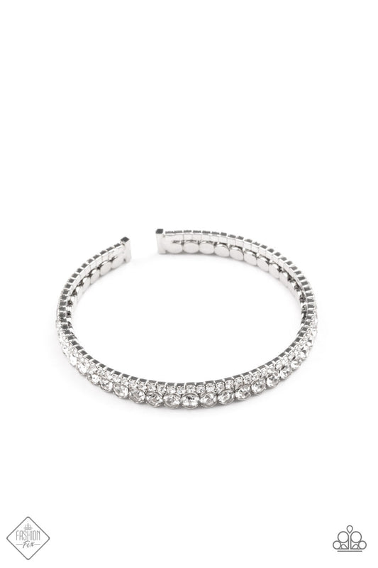 Paparazzi Fairytale Sparkle Fashion Fix - White Fashion Fix Bracelet - Pusher P