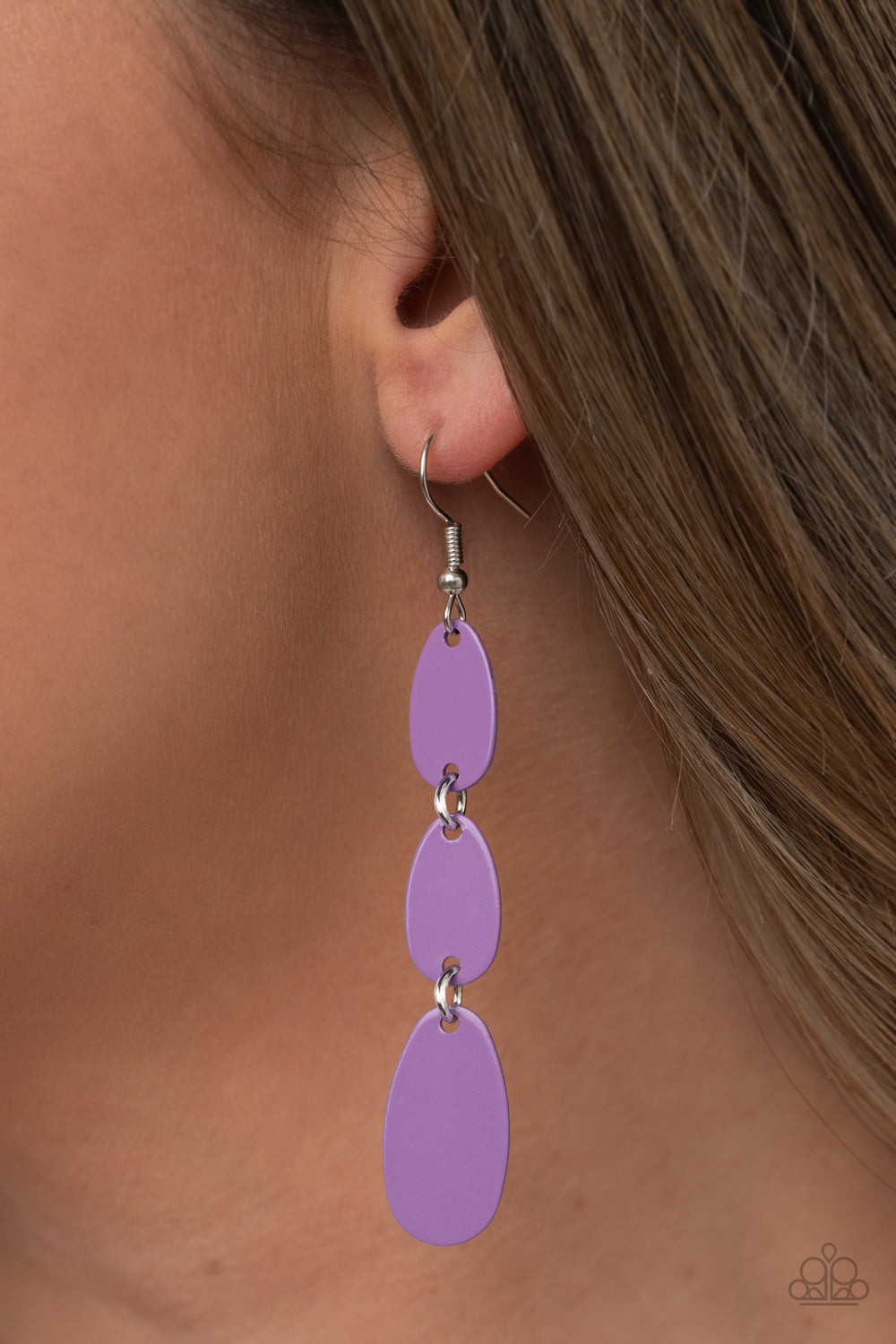 Paparazzi Rainbow Drops - Purple Earrings - Pusher P