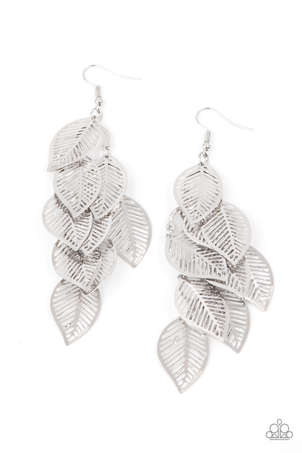 Paparazzi Limitlessly Leafy - Silver Earrings - Pusher P