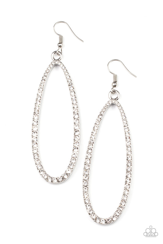 Paparazzi Dazzling Decorum - White Earrings - Pusher P