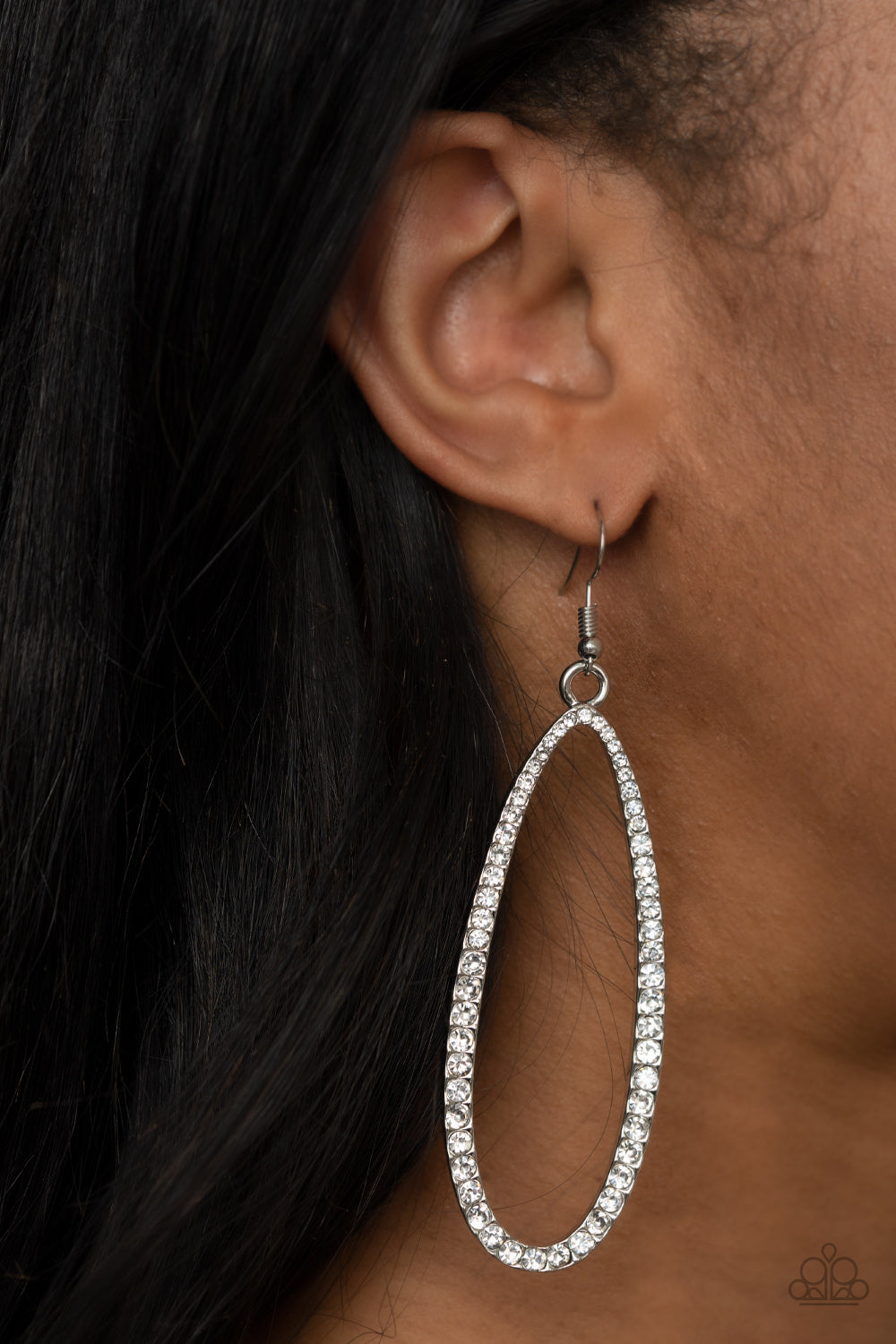 Paparazzi Dazzling Decorum - White Earrings - Pusher P
