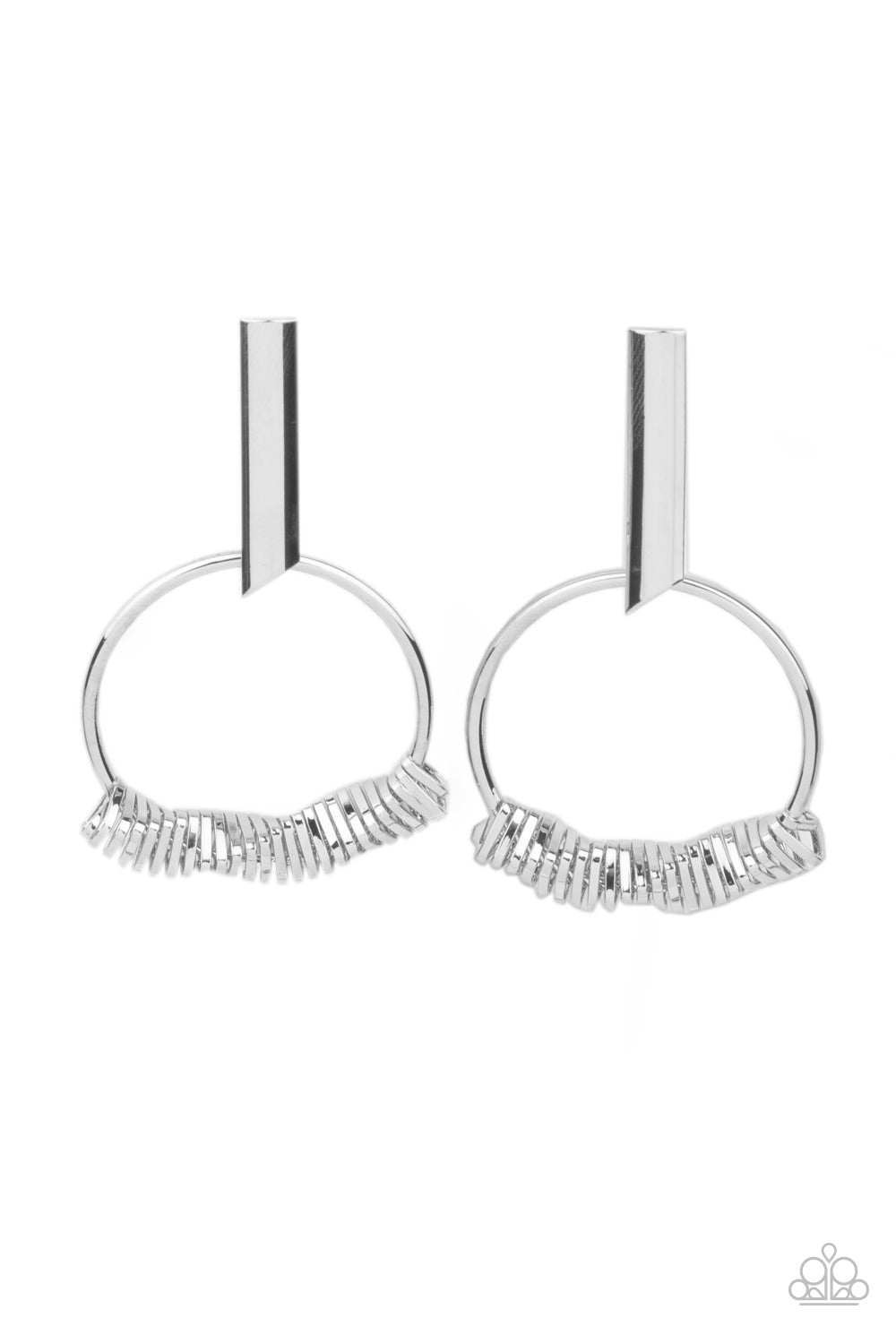 Paparazzi Set Into Motion - Silver Earrings - Pusher P